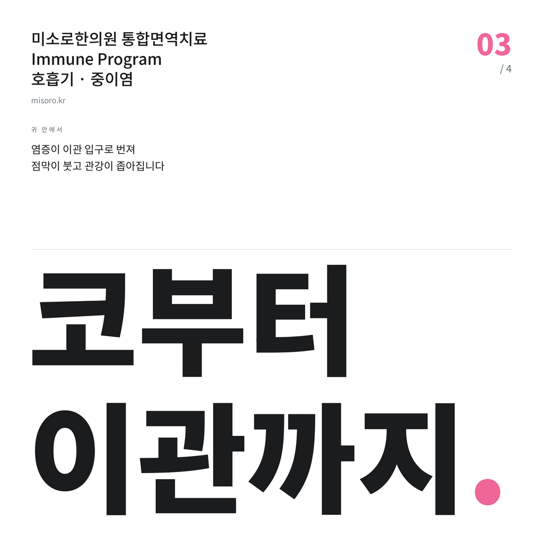 대전 중이염 코부터 이관까지