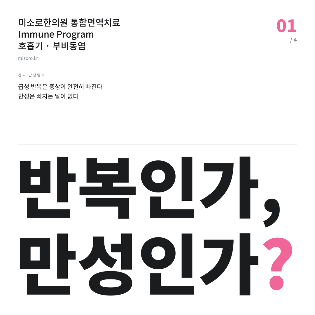 중동 부비동염 반복인가, 만성인가?