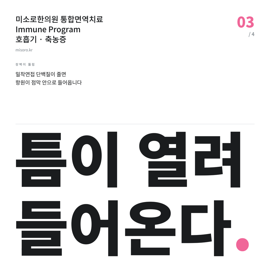 전주 축농증 틈이 열려 들어온다