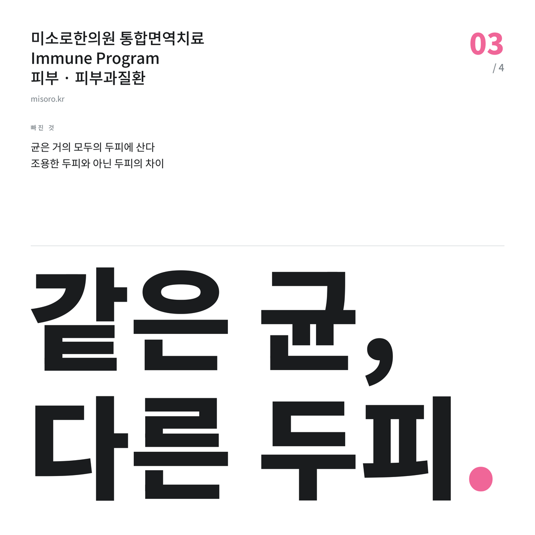 연수동 피부과질환 같은 균, 다른 두피