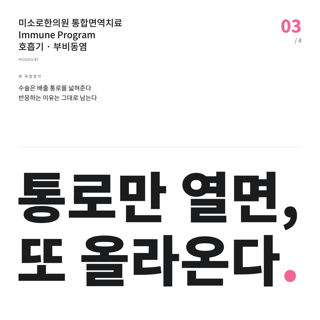 아중리 부비동염 통로만 열면, 또 올라온다