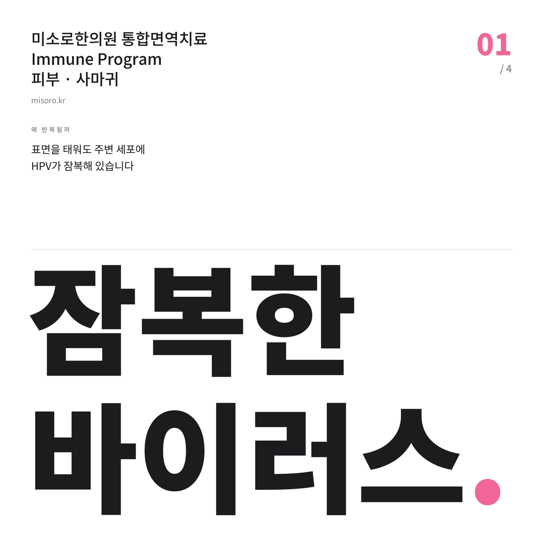 광교 사마귀 잠복한 바이러스