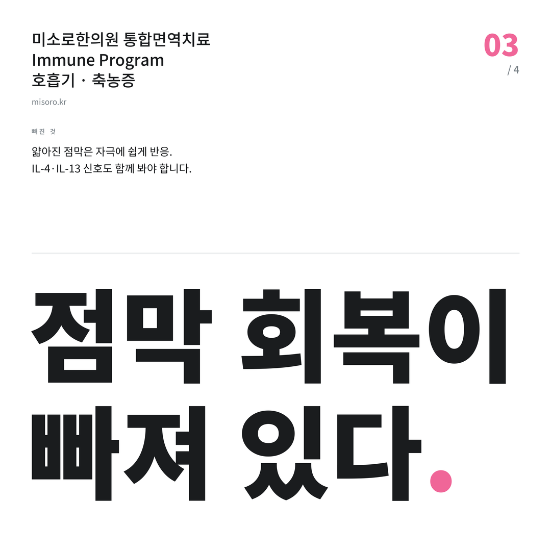 용인 축농증 점막 회복이 빠져 있다