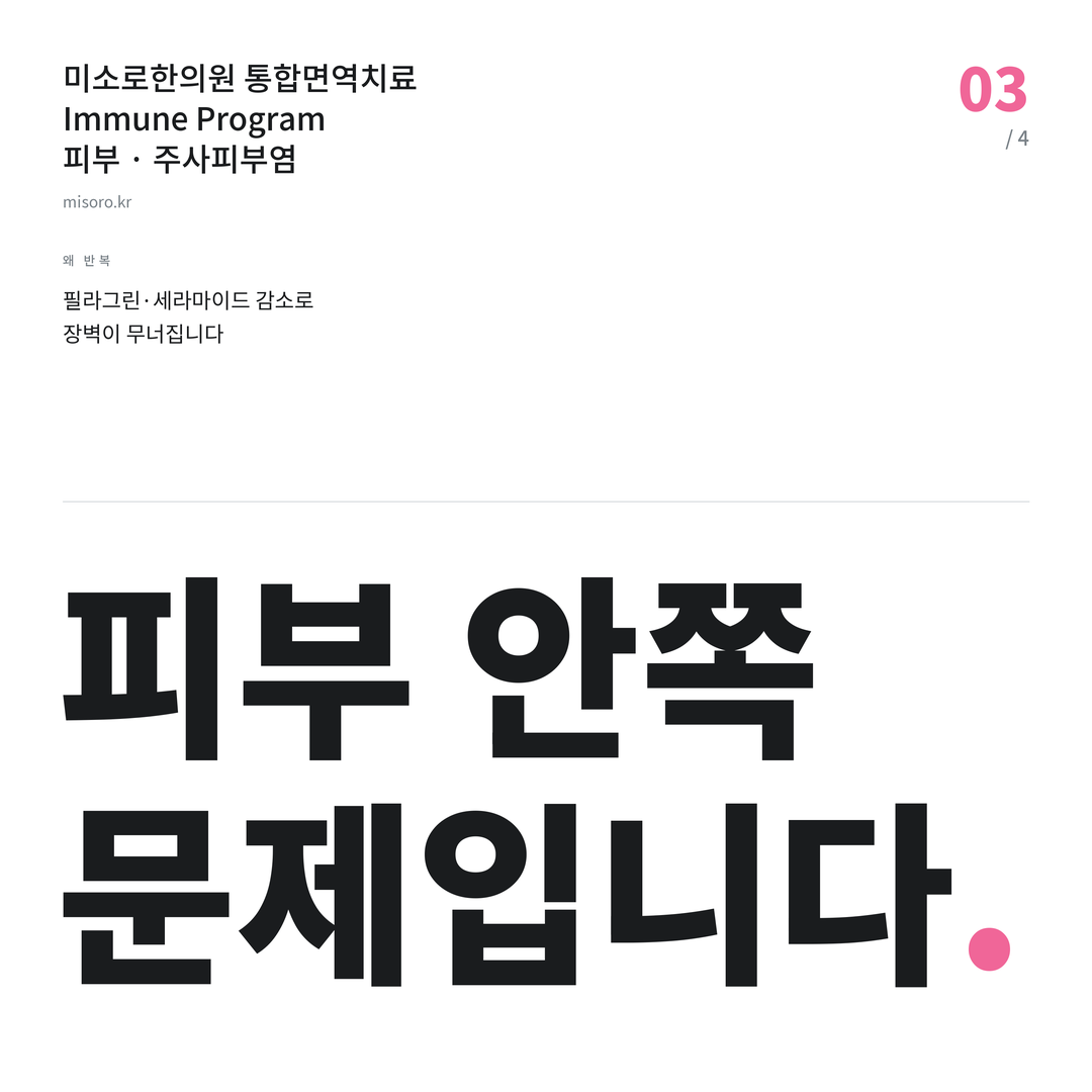 시흥 주사피부염 피부 안쪽 문제입니다