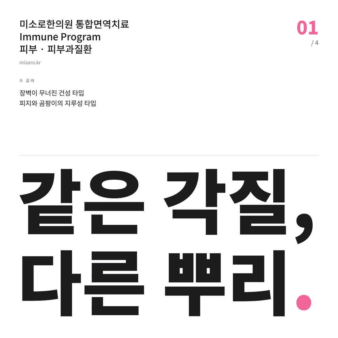 탕정 피부과질환 같은 각질, 다른 뿌리