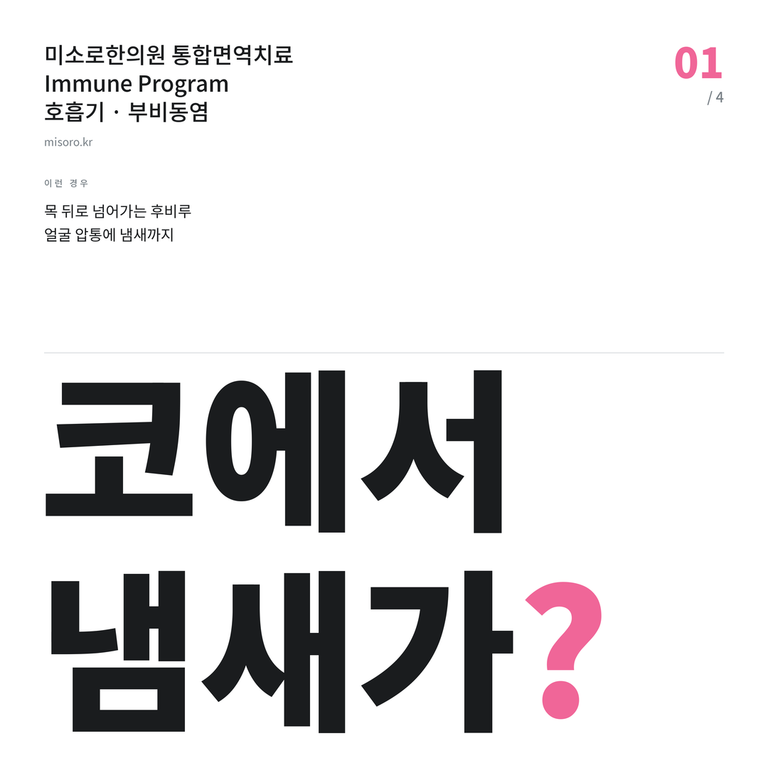 세종 부비동염 코에서 냄새가?