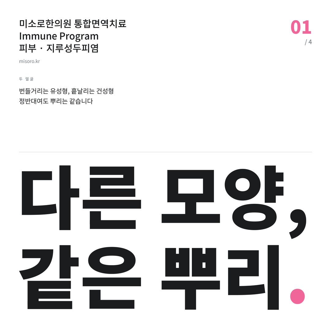 지루성두피염 다른 모양, 같은 뿌리