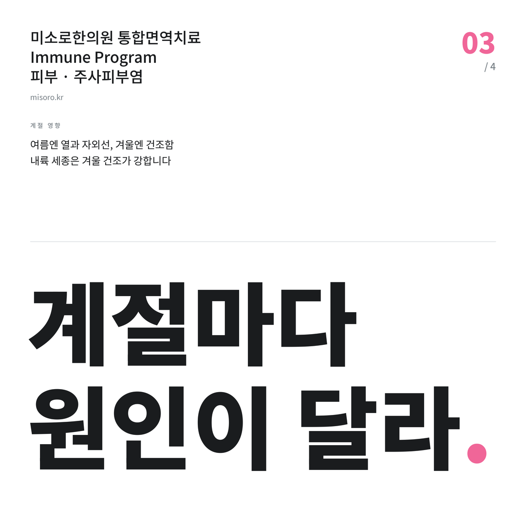 세종 주사피부염 계절마다 원인이 달라