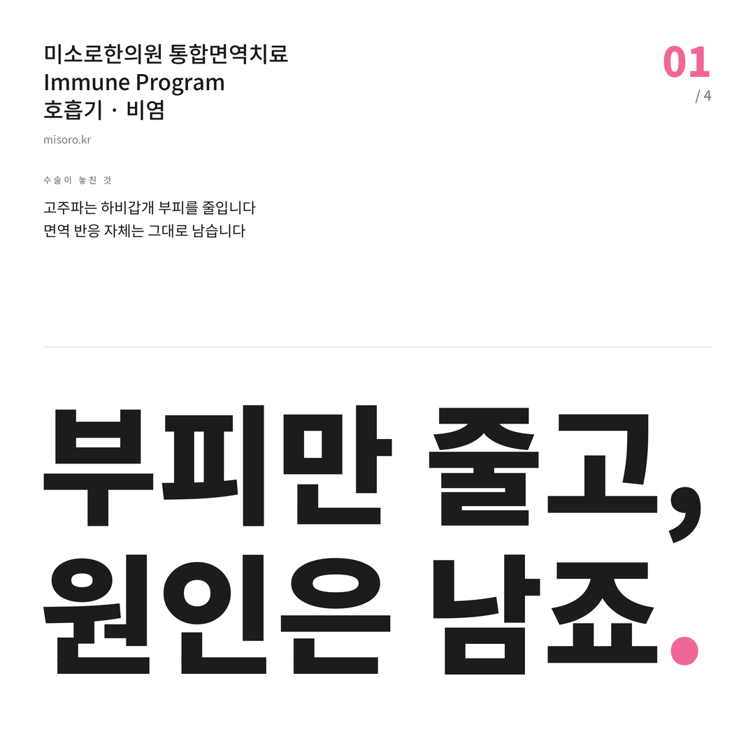 여의도 비염 부피만 줄고, 원인은 남죠