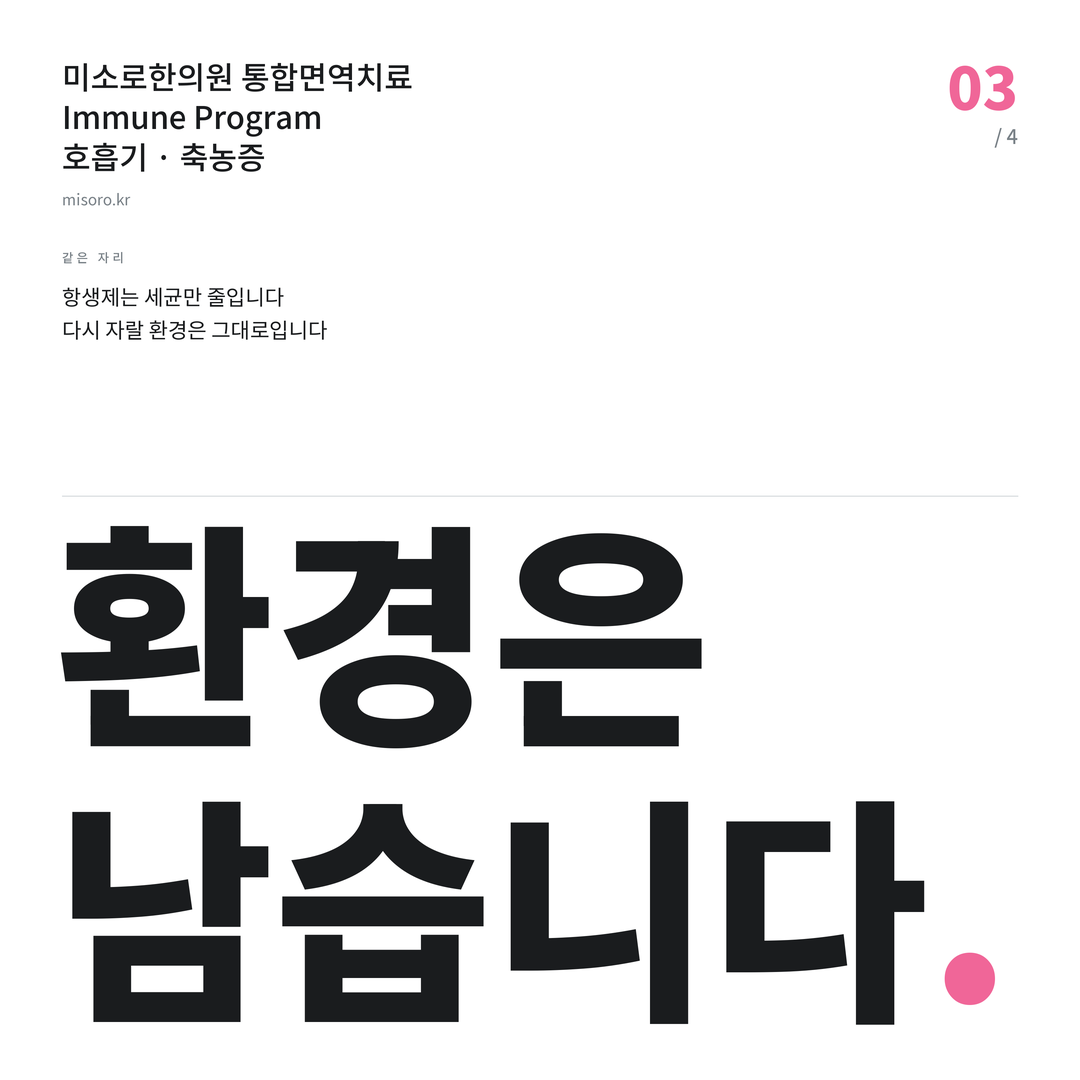 지제 축농증 환경은 남습니다