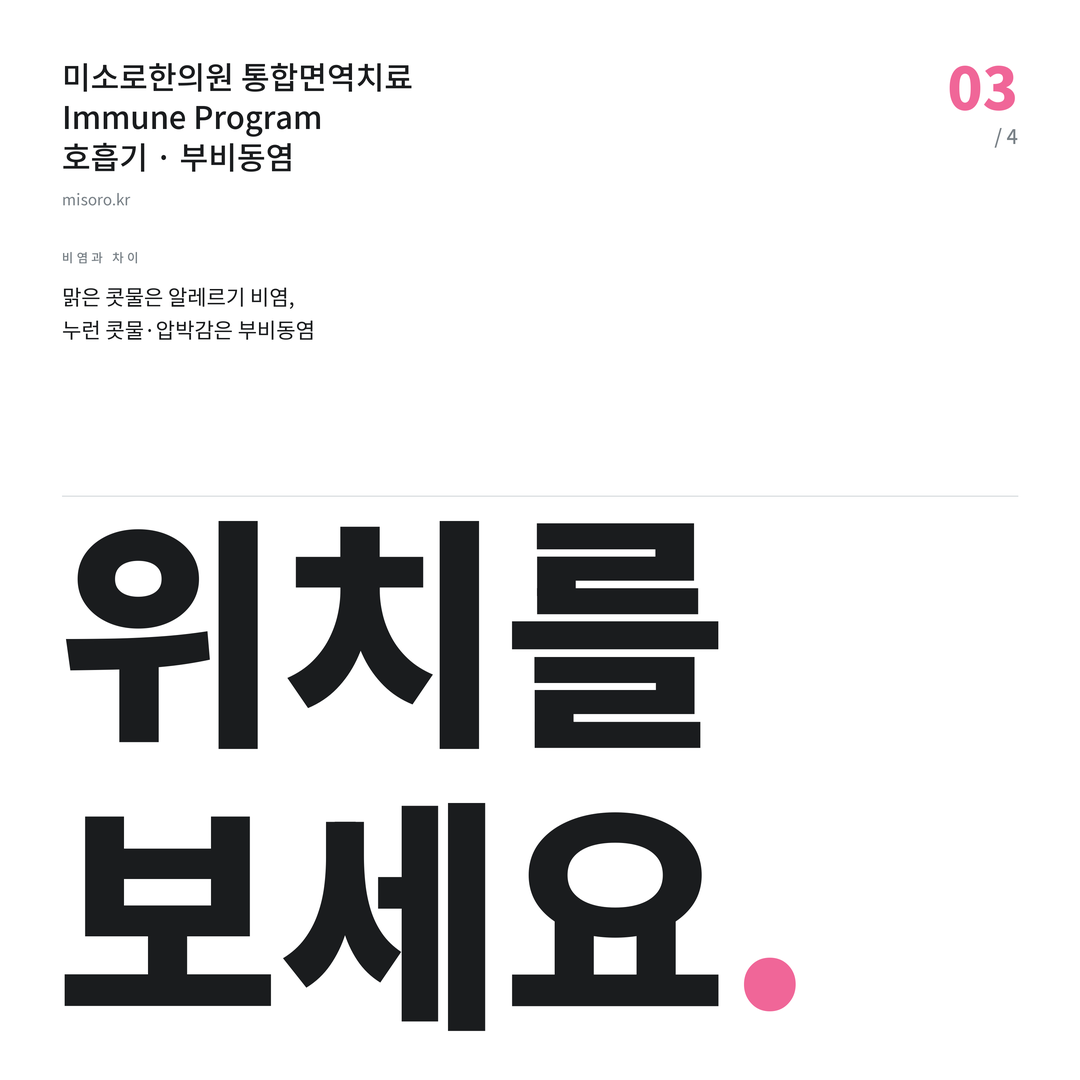 부비동염 위치를 보세요
