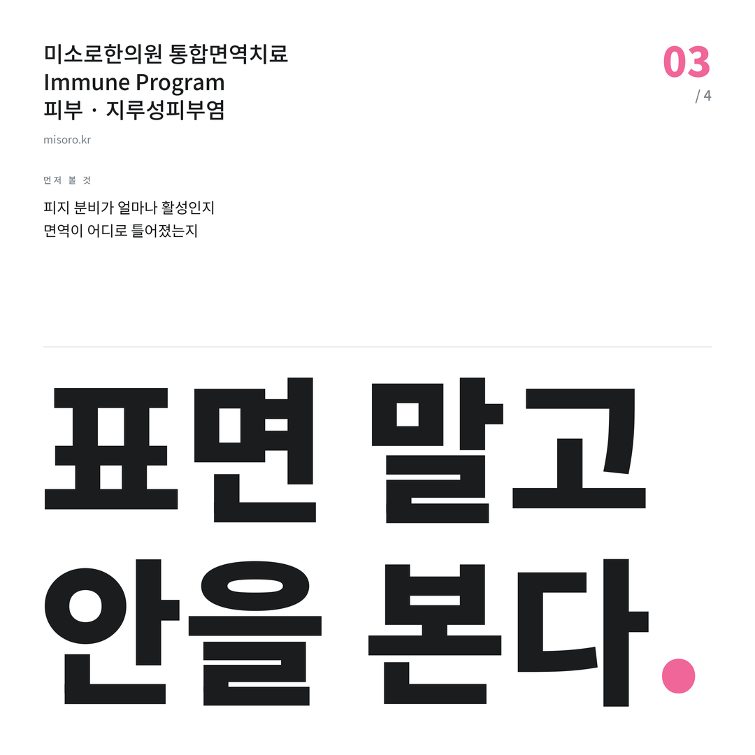지루성피부염 표면 말고 안을 본다