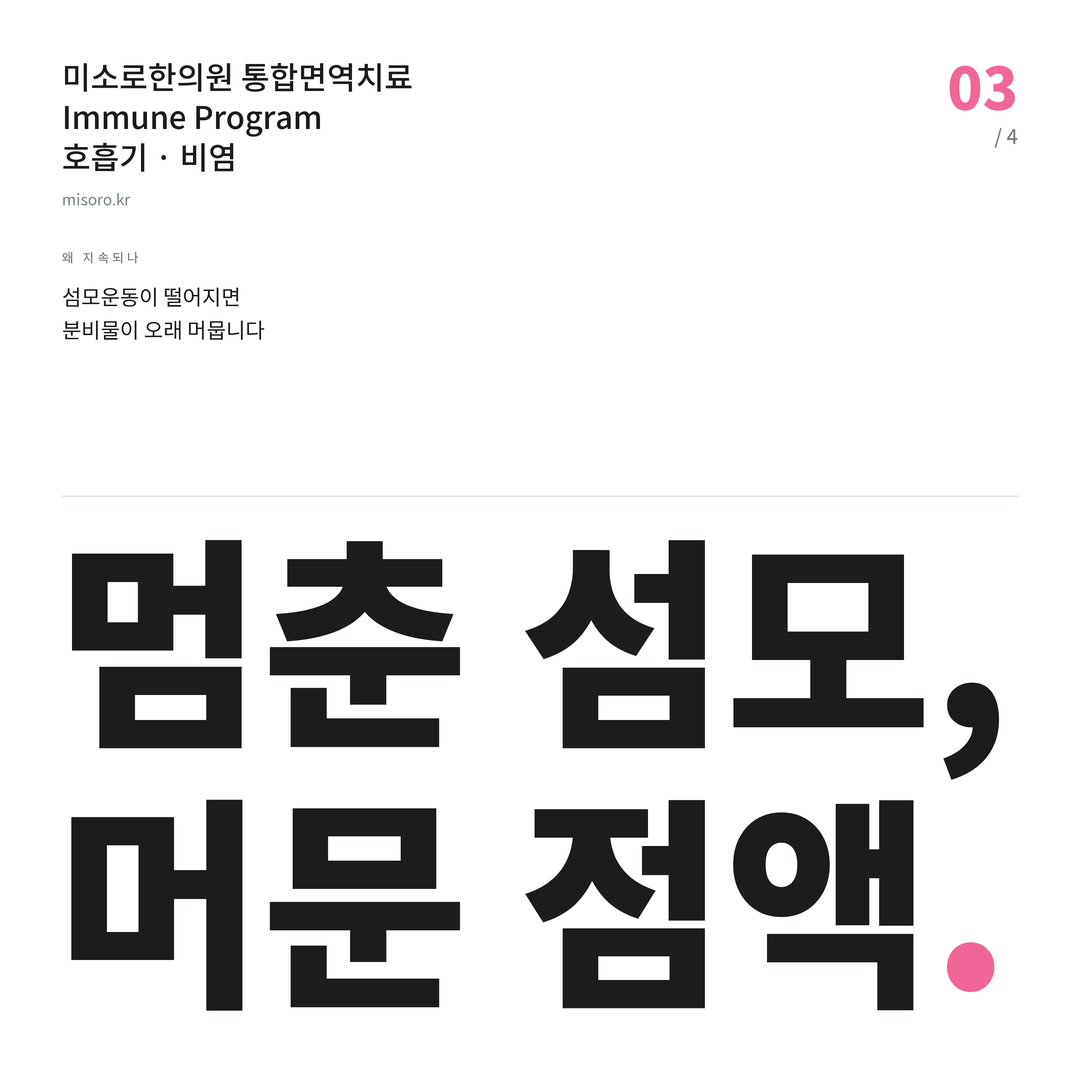 계룡 비염 멈춘 섬모, 머문 점액